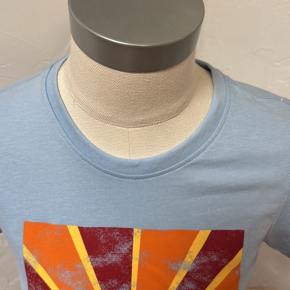 Mountain and Isles Sunset Graphic T-Shirt - Blue - Picture 3 of 13